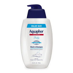 Aquaphor Unscented Baby Wash & Shampoo - 25.4oz: Liquid Cleanser with Pump Bottle for Sensitive & Normal Skin